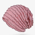 Berretto plissettato rosa traspirante in cotone con eleganti bordi neri per le donne - Stile sottile regolare / Rosa con bordo nero