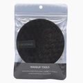 Schwarzer runder Make-up-Schwamm mit Ananas-Textur in Profi-Verpackung von ALYAN - Schwarz