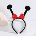 Yellow bee costume accessory set with black antennae headband and red polka dot bow - No.17 Bee Headband