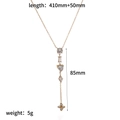 Détail du collier en acier doré avec dimensions de 410mm et chaîne de 50mm en plus - Style Long à Gland (TN3683)