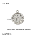 Detailed view of silver starfish pendant with 15.5mm diameter and 2.8g weight - Silver Starfish DFC47S