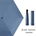 Fog blue automatic 3-fold sun umbrella with matching sleeve and minimalist design - Haze Blue (Non-Coated)