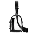 Transparent waterproof PVC crossbody chest bag with black trim and adjustable strap - Black