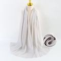 Light gray pearl chiffon scarf for women shown on mannequin with fabric texture detail - Light Gray