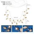 Detalle de diadema nupcial dorada de 35,5 cm con perlas, estrellas de mar y hojas de metal - Dorado