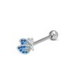 Blue butterfly tongue ring made of stainless steel with gradient zircon stones - Gradient Blue Butterfly