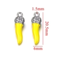 Pendentif piment jaune avec couronne argentée pour bijoux de 20,5 mm de haut - Jaune-Argent