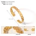 Adjustable 18K gold plated stainless steel cuff bracelet with woven texture for women - Woven Texture Style (BS-J5564G)