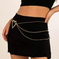 Cintura a catena dorata con ciondolo a cuore da donna, elegante accessorio corpo - Oro
