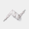 White crocodile pattern leather wide replacement shoulder strap with silver hooks - White Silver Buckle