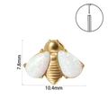 Piercing abeille dorée avec opale blanche, largeur 10,4mm, système de tige sans filetage - Abeille Opale OP17 Dorée