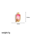 Pink ice cream enamel charm detail showing dimensions 14.8x6.6mm and 1g weight - Pink Ice Cream (TP029)