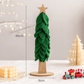 Sapin de Noël de table en feutre vert avec étoile et base en bois, hauteur 40 cm - Moyen 40cm / Vert