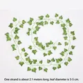 Edera artificiale da 2,1m con foglie verdi da 3-5cm per decorazione murale casa - Motivo di Edera
