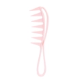 Pink wide-tooth comb for long curly hair made of high-quality plastic with hanging hole - Light Pink
