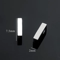 Polished stainless steel letter pendant with dimensions 7.5mm by 2mm and side hole - Silver-Letter I