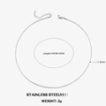 Minimalist 1.2mm silver snake chain necklace in stainless steel, 45cm with extension - 1.2mm-45+5cm / Steel