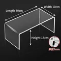 U-shaped transparent acrylic shelf 40x10x15cm with 5mm thickness for cabinet storage - 40x10x15cm