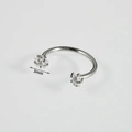 Silver horseshoe septum ring with 3mm round clear cubic zirconia gems and 1.0mm bar - Star CZ Horseshoe Ring / 1.0x8mm / Steel
