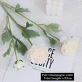 Artificial Ranunculus flower in light champagne color with three heads and 52cm stem length - Light Champagne