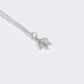Silver sea turtle pendant necklace with sparkling rhinestones and delicate link chain - Sea Turtle (Silver)