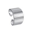 Adjustable wide band open ring in silver finish with textured surface for women - Adjustable Open / Silver