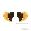 Orecchini a cuore in oro 18 carati bicolore nero e oro dal design moderno - Smalto Nero