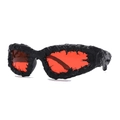 Avantgardistische Hip-Hop-Sonnenbrille mit schwarzem Strukturrahmen und roten Polgläsern - Schwarzer Rahmen Rote Gläser