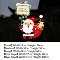 Christmas Santa Claus and reindeer static window sticker with Merry Christmas sign - Santa With Signpost