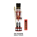 30cm classic wooden nutcracker soldier with red uniform and spear in window gift box - 3009B Diamond Flat Top Axe Soldier