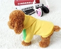 Yellow pet hoodie with green side stripes for golden retriever and small dogs - Adidas Yellow Without Pattern