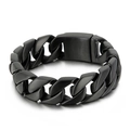 Matte black titanium steel Cuban link bracelet for men with square plug-in clasp - Matte Black (KB137060-BD)