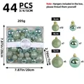 Set of 44 mint green Christmas ball ornaments in shiny and glitter matte finishes - 44 Pieces/Pack / Green Style (Q3-28)