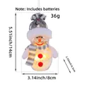 Leuchtender Schneemann-Anhänger mit grauer Mütze und warmem LED-Licht, inkl. Batterien - Graue Strickmütze Schneemann / Grau