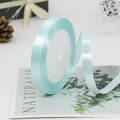 1cm light blue satin ribbon roll for gift wrapping and DIY crafts wedding decoration - Light Blue