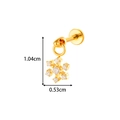 Gold snowflake flat back earring stud in G23 titanium with clear cz dimensions 1.04cm - Snowflake Shape / Gold