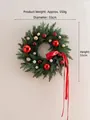 Christmas wreath with red and gold baubles and silk ribbon, 55cm diameter decoration - Christmas Wreath B - Large