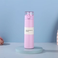 Pink 250ml mini pocket vacuum bottle with straw and secure lock lid for travel - Girl Pink 250ml