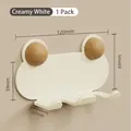 Organizador de pared para enchufes blanco crema con bolas de madera, 120x69x30mm - Gancho doble / Blanco Crema