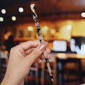 Handheld minimalist twisted acetate hair stick in black and white tortoise pattern - 17.5cm / 8# Acetate 17.5cm Spiral Hair Stick (Light Tortoise)