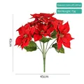 Artificial red poinsettia bouquet with gold glitter 45cm floral decoration for home - Red