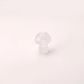 Single transparent natural crystal mushroom stone ornament on a white background - White Crystal / 15*20mm