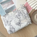 White textured bubble makeup bag with butterfly prints and fun fun party label - Lace Butterfly Storage Bag - Light Black