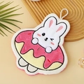 Cute pink donut rabbit coral fleece hand towel with hanging loop for kitchen - Rabbit Donut Pink