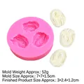 Pink silicone mold for realistic food shapes with finished white clay samples - 6# Spiral Noodles Style (B634) / Pink