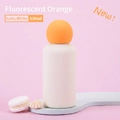 350ml ivory white stainless steel water bottle with creative neon orange round cap - Ivory White Body with Neon Orange Ball Lid