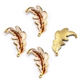 DIY jewelry leaf charms in cream brown and gold enamel finish for earrings and necklaces - Leaf Style 11 / 26x38mm / Brown