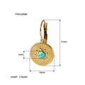 Detailed size specifications for gold woven earrings with turquoise stone, 31mm height - Turquoise Earrings (YYE023206BI)