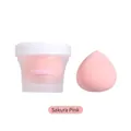 Spugnetta trucco a pesca rosa ciliegio con custodia di conservazione trasparente - Scatola di gelato Rosa ciliegia / Rosa Sakura