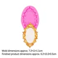 Pink heart-shaped silicone mold with vintage European style golden relief frame - 2# / Pink